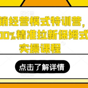 全店动销运营模式夏令营，指哪打哪100%精确引流跟踪服务出单实操课程