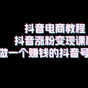 抖音直播带货实例教程：抖音涨粉转现课程内容：如何做一个挣钱的抖音帐号（18节）