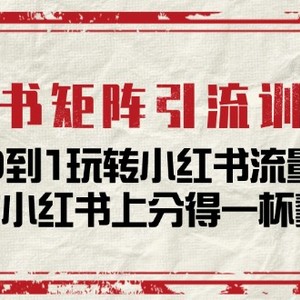 小红书矩阵引流训练营：0到1玩转小红书流量，在小红书上分得一杯羹（14节课）