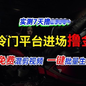 全新升级小众服务平台vivo短视频，迅速完全免费入场搞米，根据混剪视频一键批量生成，评测7天撸2.3k