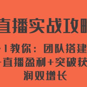 直播间实战演练攻略大全 从0~1教大家：团队搭建 抖音运营 直播间赢利 提升拓客 盈利双增长