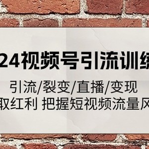 2024视频号引流夏令营：引流方法/裂变式/直播间/转现 获得收益 掌握自媒体流量出风口