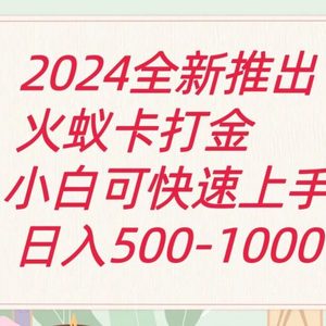 2024火蚁卡刷金全新游戏玩法计划方案，单机版日盈利600