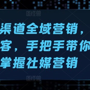 国外多种渠道全域营销，高效率引流方法拓客，从零陪你快速上手社媒营销