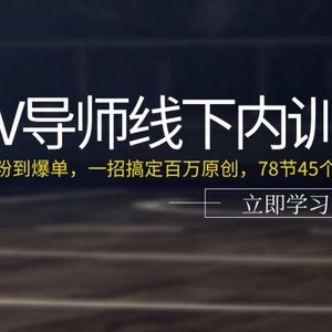 大V老师线下推广内部培训营：从零粉到打造爆款，一招解决上百万原创设计（78节45小时）