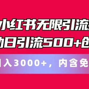 全新小红书的无尽引流方法软件自动式日引流方法500 自主创业粉 轻轻松松日入3000 ，含有专业软件-中创网_分享中赚网创业资讯_最新网络项目资源