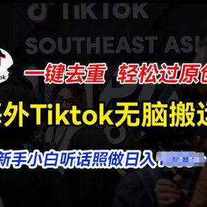 国外Tiktok小视频没脑子运送，一键去重轻松突破原创设计，新手入门照着做日入多张【揭密】