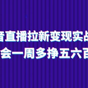 抖音直播间引流转现实操课，懂得一周多挣五六百（15堂课）