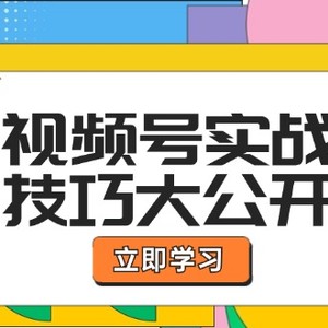 视频号实战技巧大公开：选题拍摄、运营推广、直播带货一站式学习