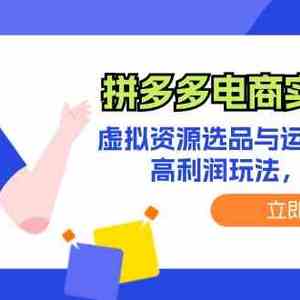 拼多多电商实操2.0：虚拟资源选品与运营全攻略，高利润玩法，月入过万