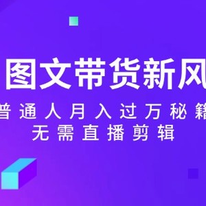 AI图文带货新风口：普通人月入过万秘籍，无需直播剪辑