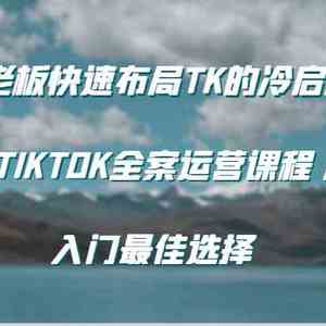 跨境老板快速布局TK的冷启动系统课 TIKTOK全案运营课程 小白入门最佳选择