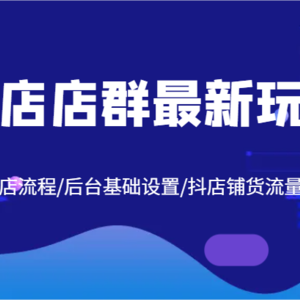 抖店店群最新玩法，教你开店流程/后台基础设置/抖店铺货流量原理等