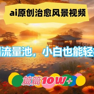 ai原创治愈风景视频，引爆流量池，小白也能轻松上手，篇篇10w+