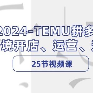 2024TEMU拼多多跨境开店、运营、选品（25节视频课）